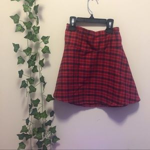 Mall Goth Red Plaid High Waist Skirt